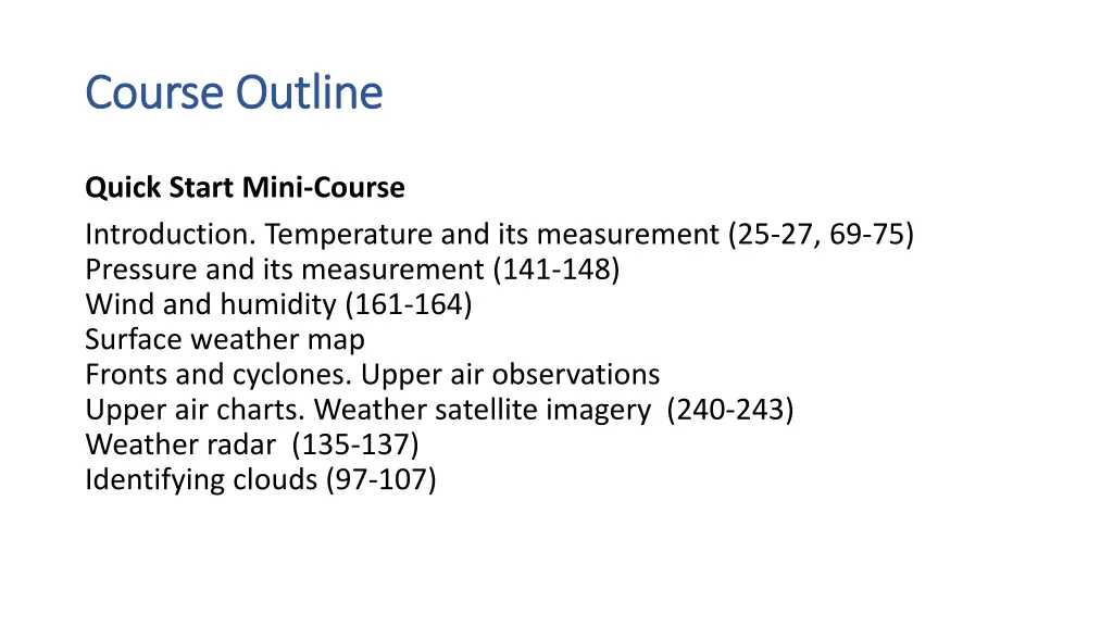 course outline course outline