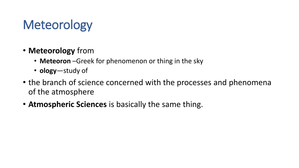meteorology meteorology