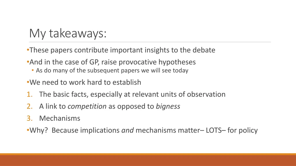 my takeaways