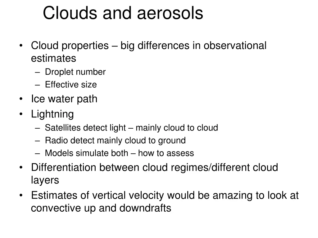 clouds and aerosols