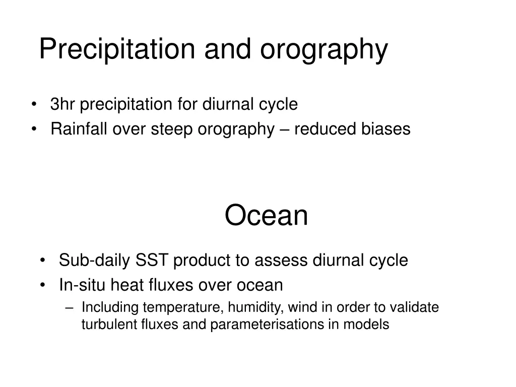 precipitation and orography