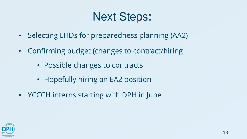 next steps