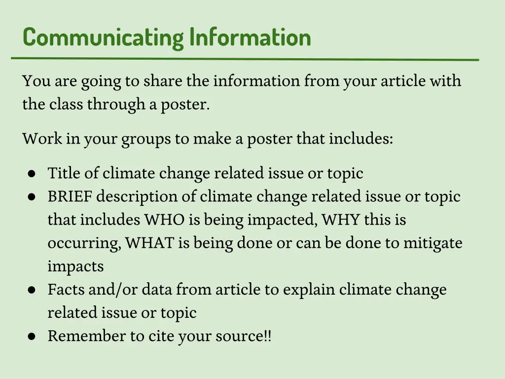 communicating information