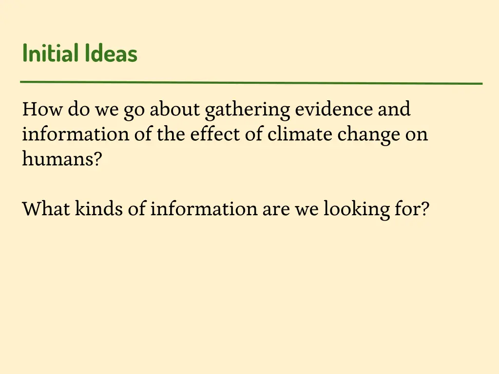 initial ideas