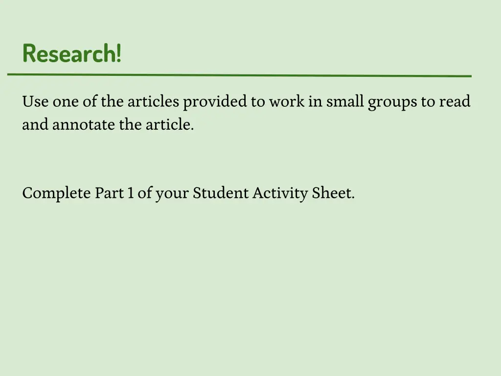 research