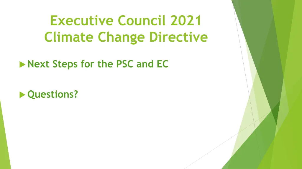 executive council 2021 climate change directive 1