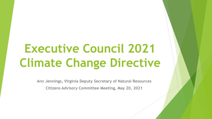 executive council 2021 climate change directive