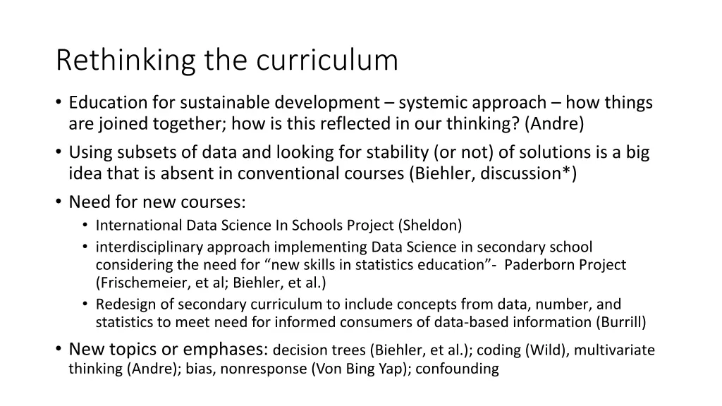 rethinking the curriculum