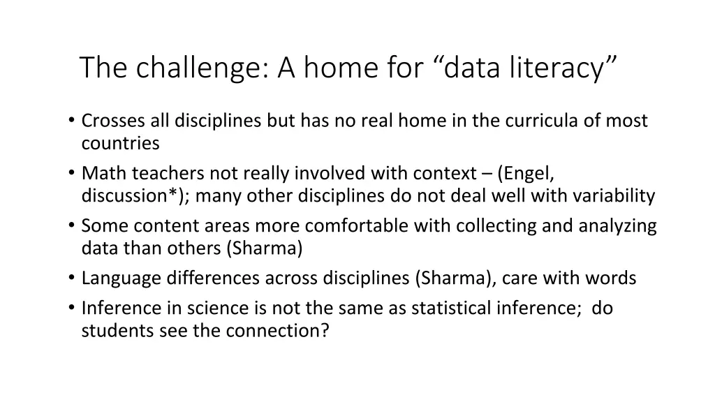 the challenge a home for data literacy