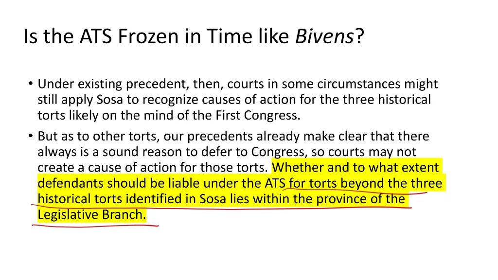 is the ats frozen in time like bivens