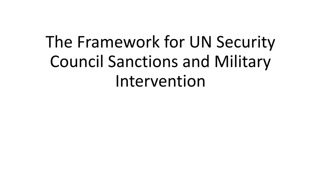 the framework for un security council sanctions