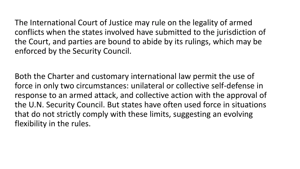 the international court of justice may rule