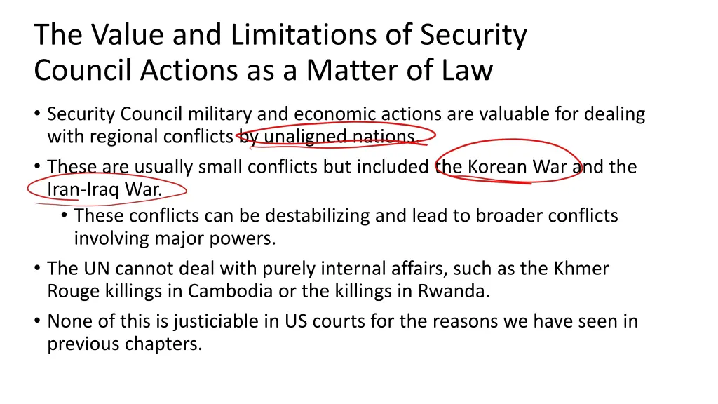 the value and limitations of security council