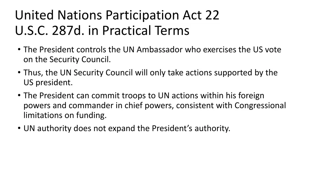 united nations participation act 22 u s c 287d