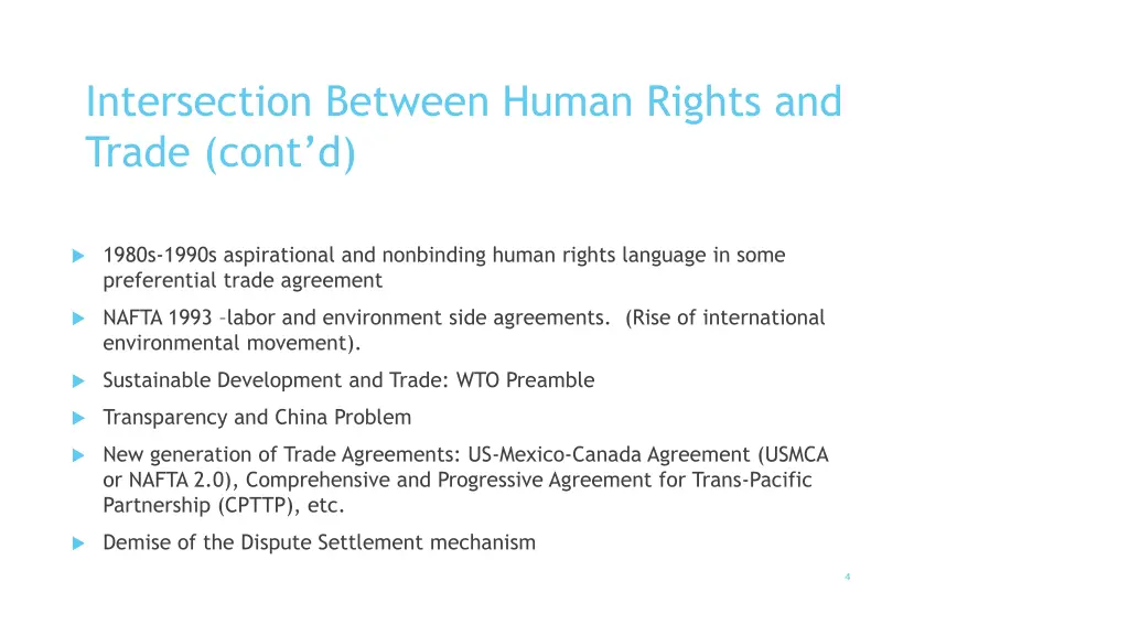 intersection between human rights and trade cont d