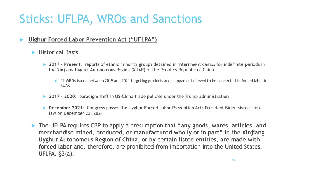 sticks uflpa wros and sanctions 1