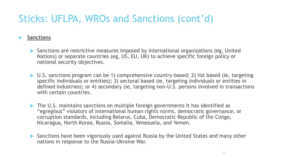 sticks uflpa wros and sanctions cont d