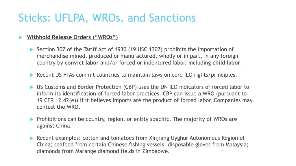 sticks uflpa wros and sanctions