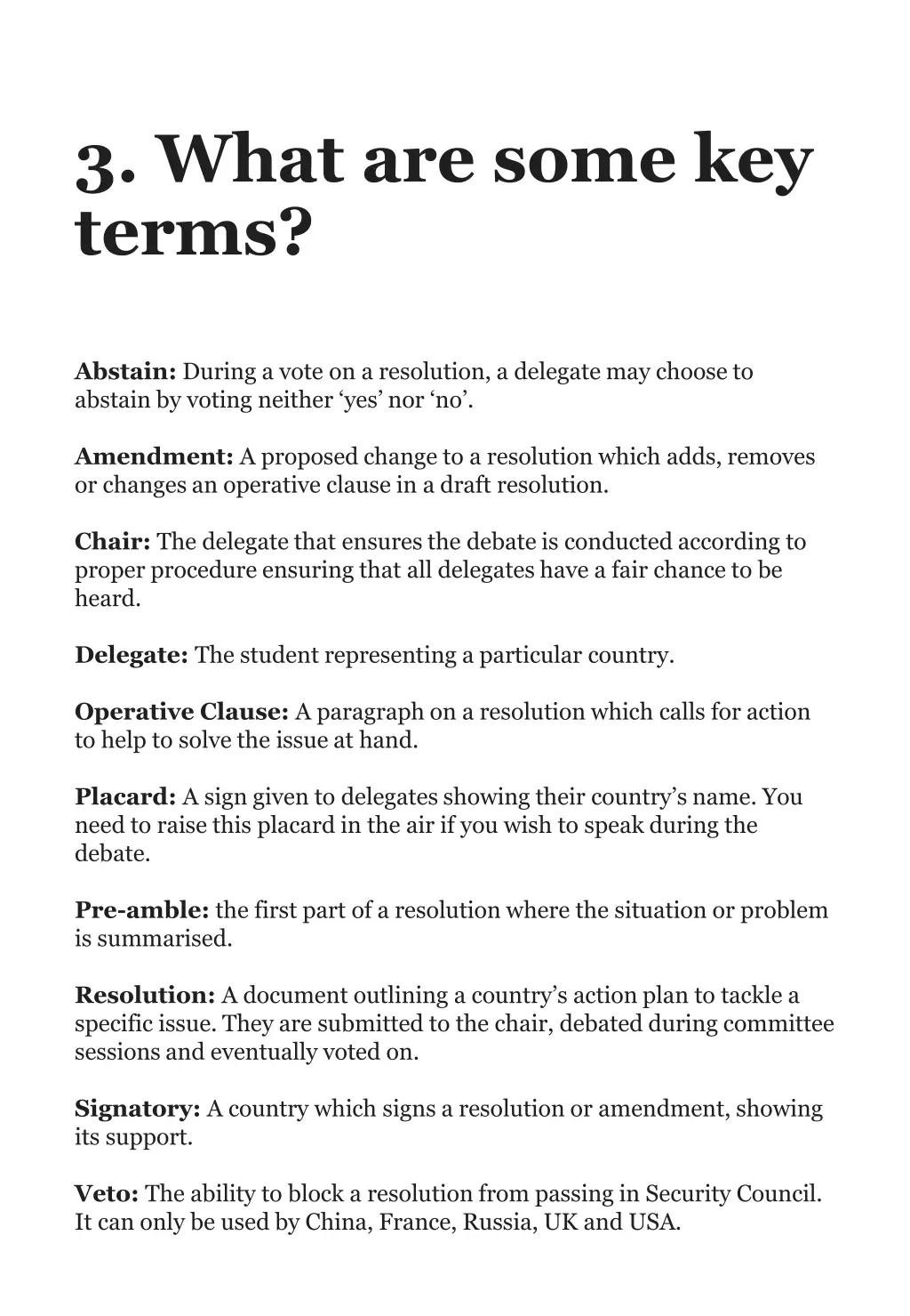 3 what are some key terms