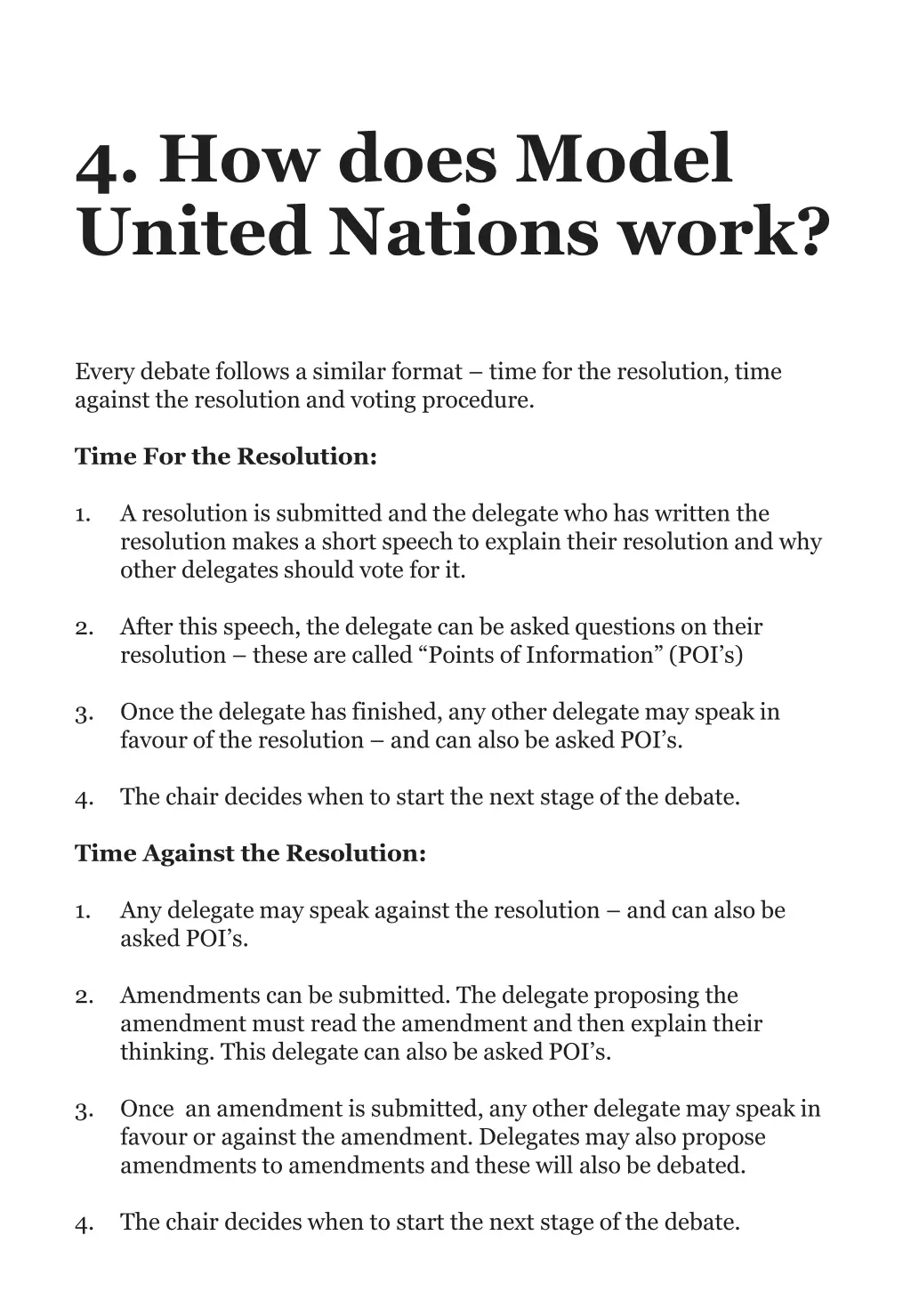 4 how does model united nations work