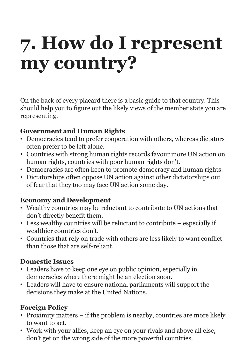7 how do i represent my country