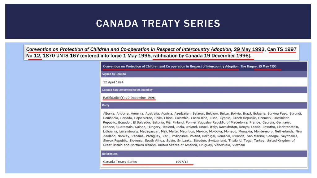 canada treaty series 1