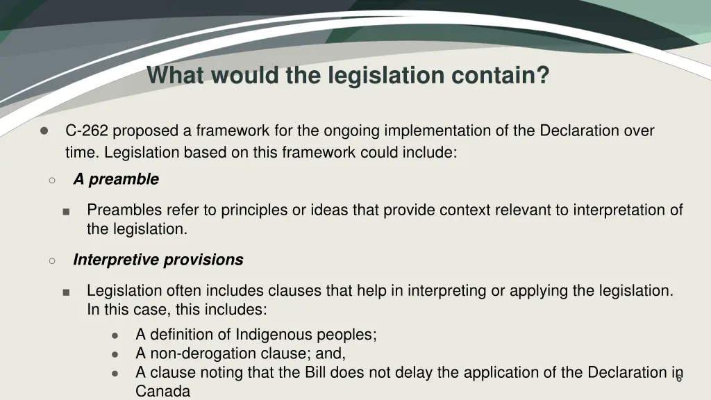 what would the legislation contain
