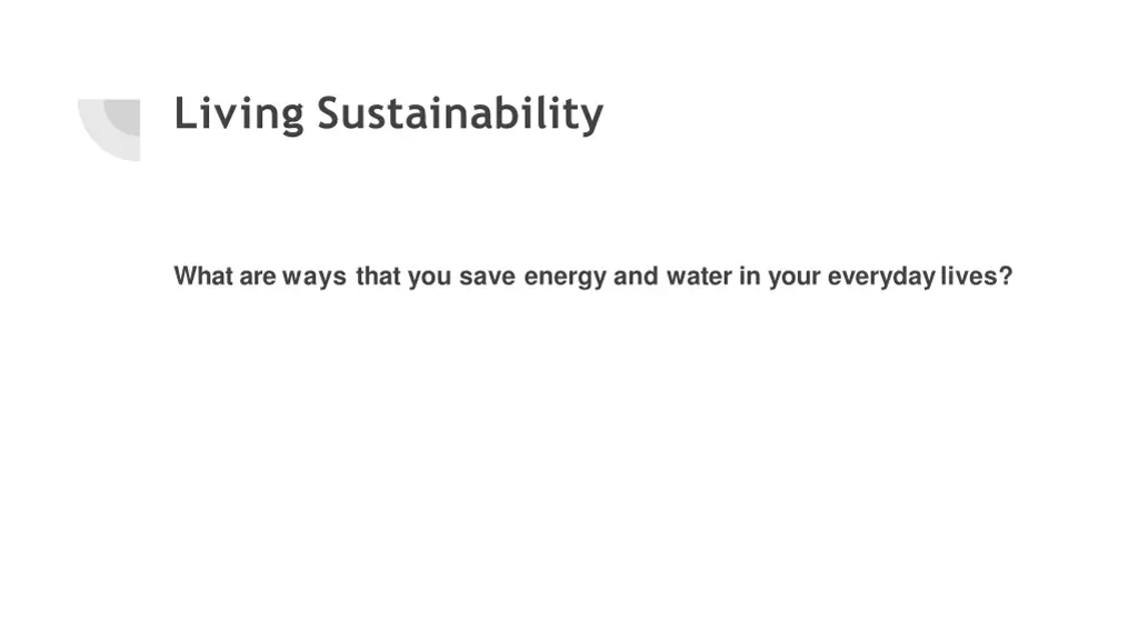 living sustainability