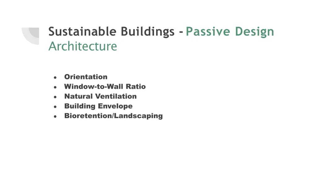 sustainable buildings passive design architecture