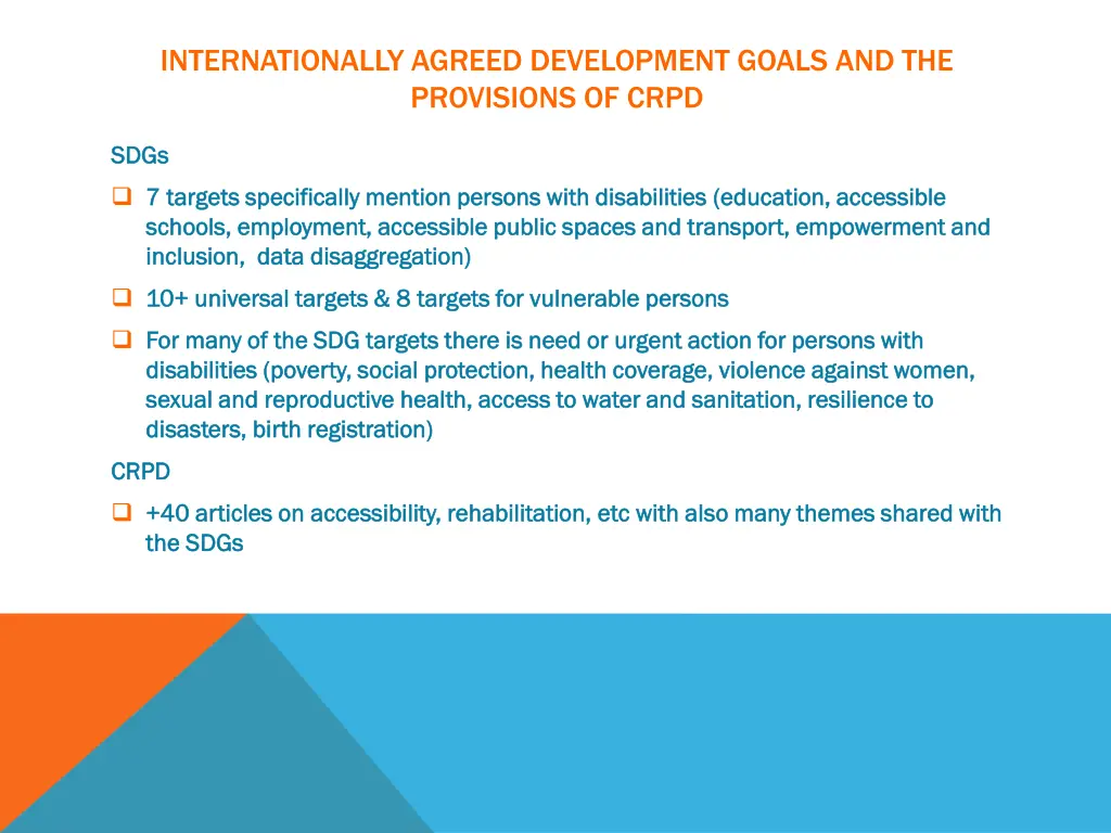 internationally agreed development goals