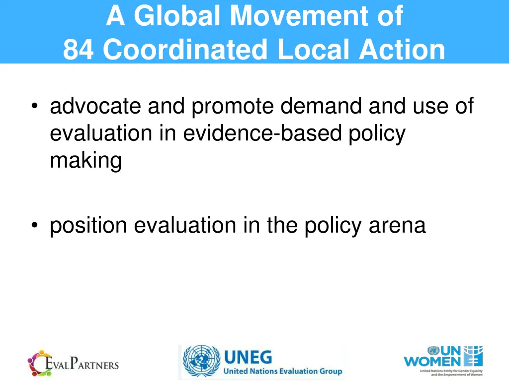 a global movement of 84 coordinated local action