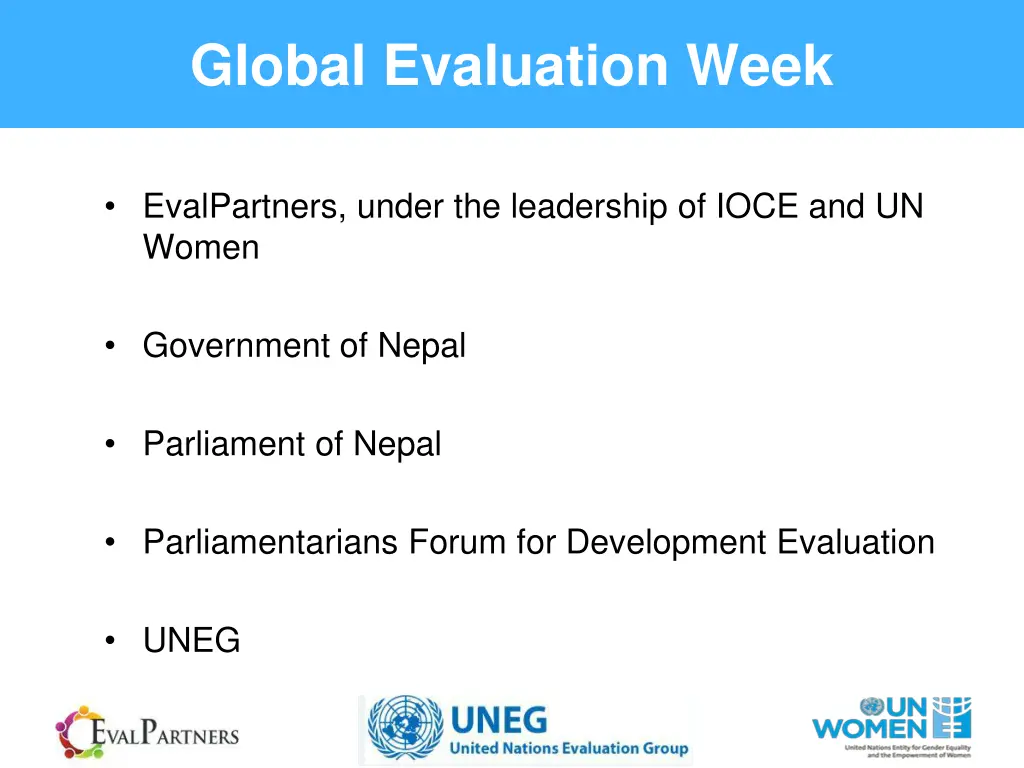 global evaluation week
