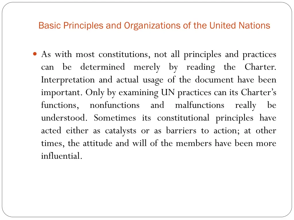 basic principles and organizations of the united 1