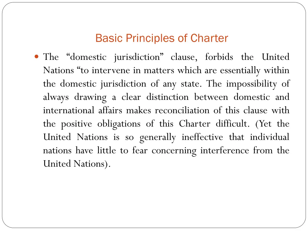 basic principles of charter 1