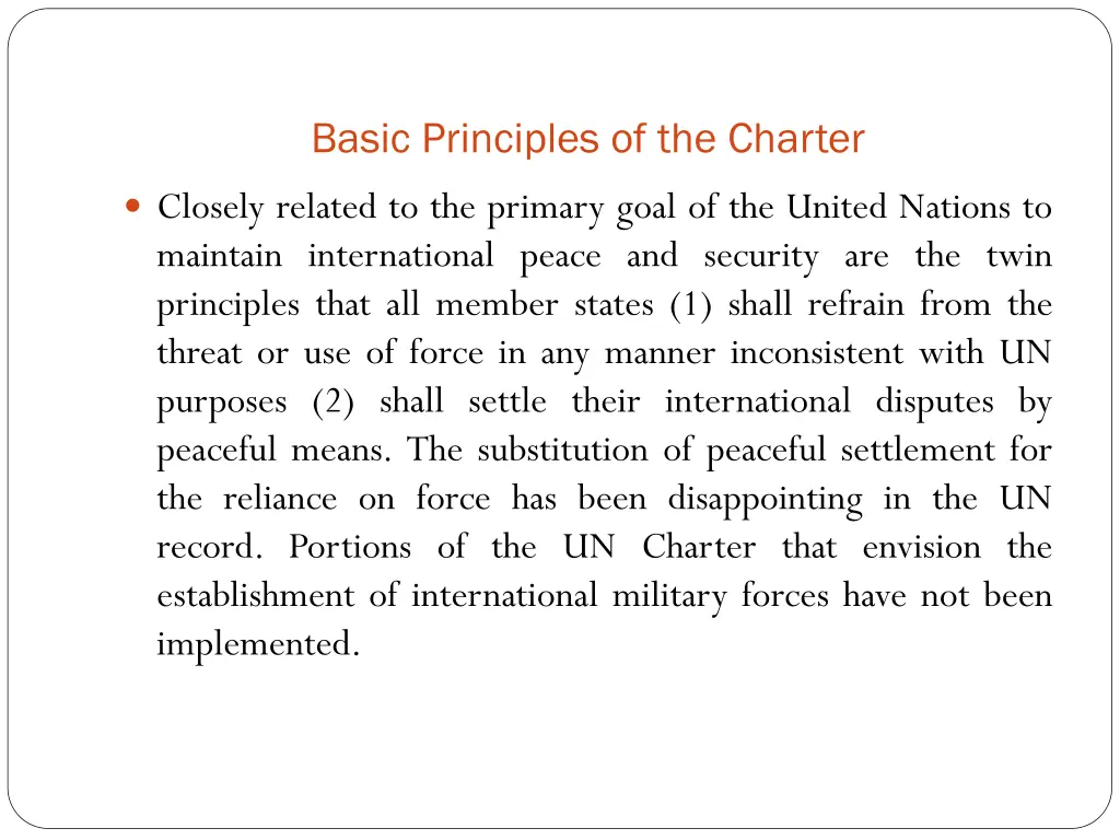 basic principles of the charter 1