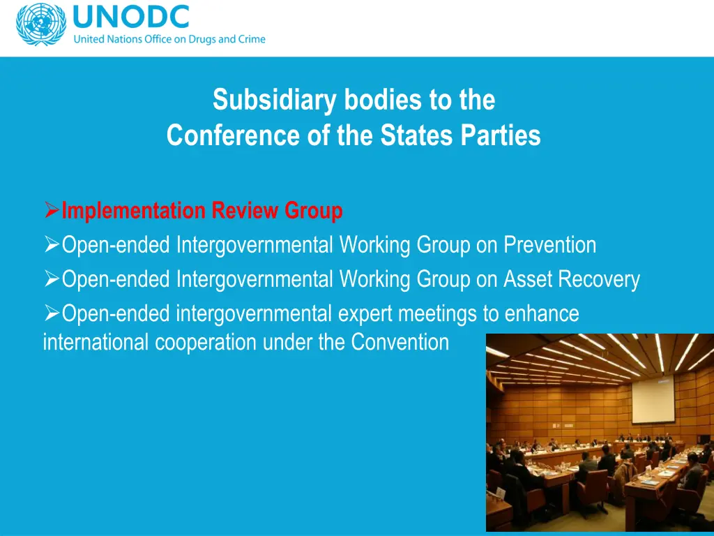 subsidiary bodies to the conference of the states