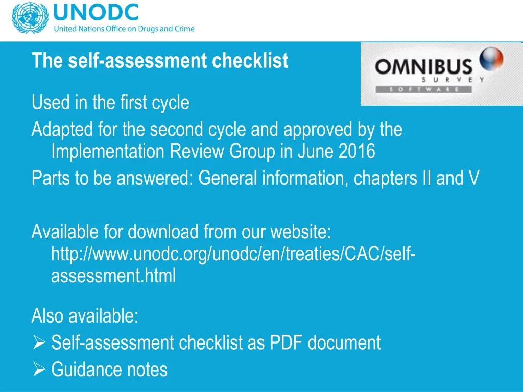 the self assessment checklist