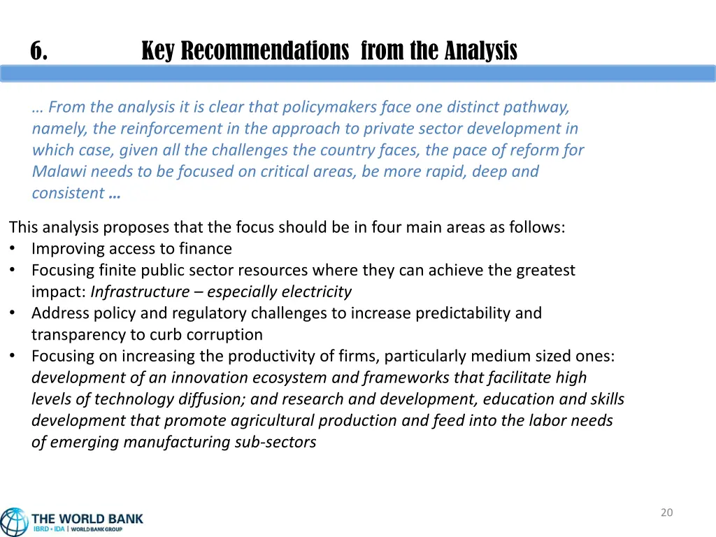 6 key recommendations from the analysis