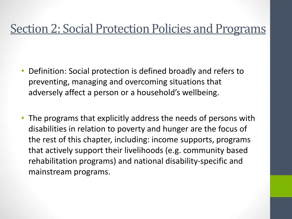 section 2 social protection policies and programs