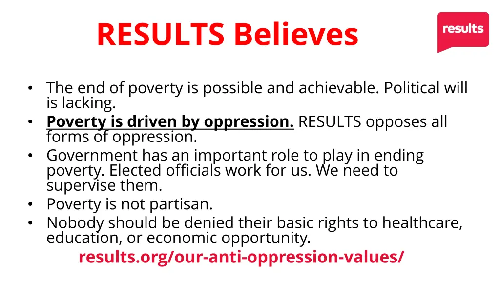 results believes