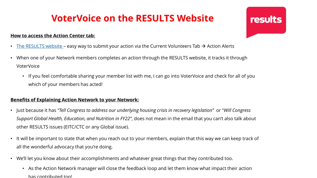 votervoice on the results website