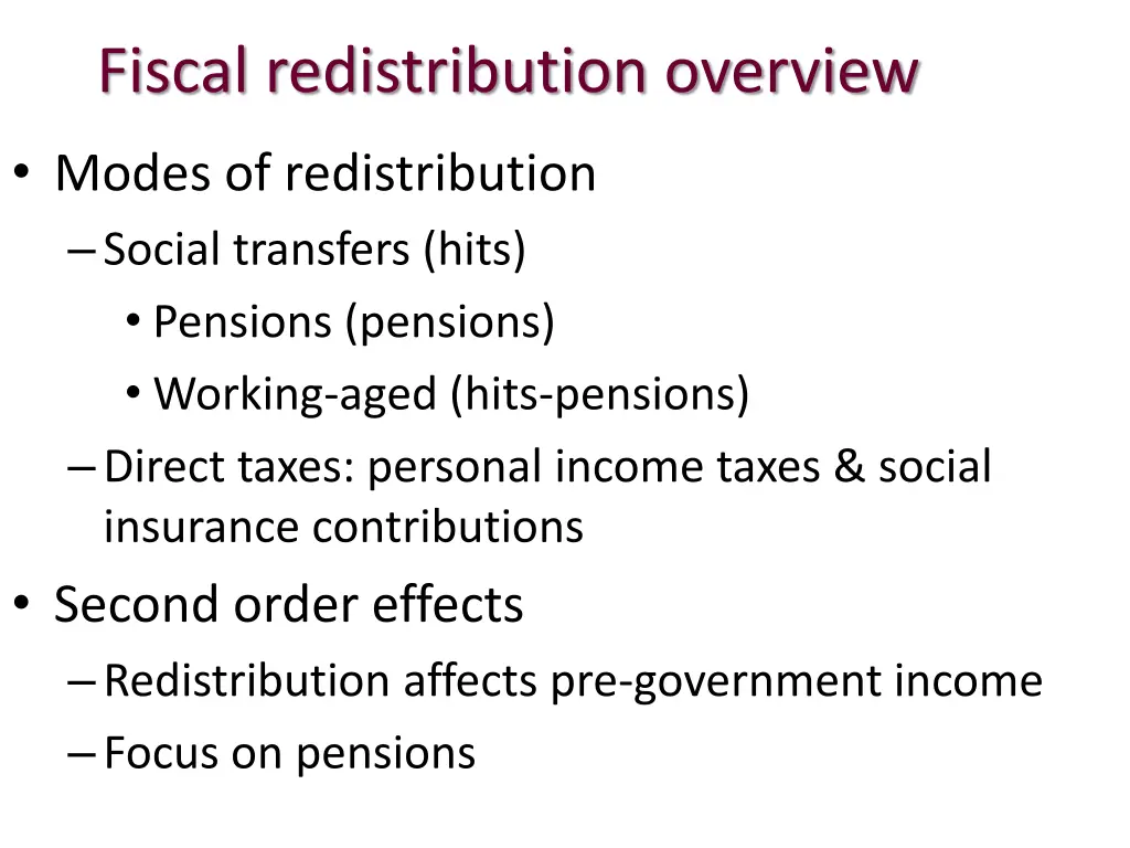 fiscal redistribution overview