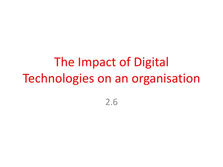 the impact of digital technologies