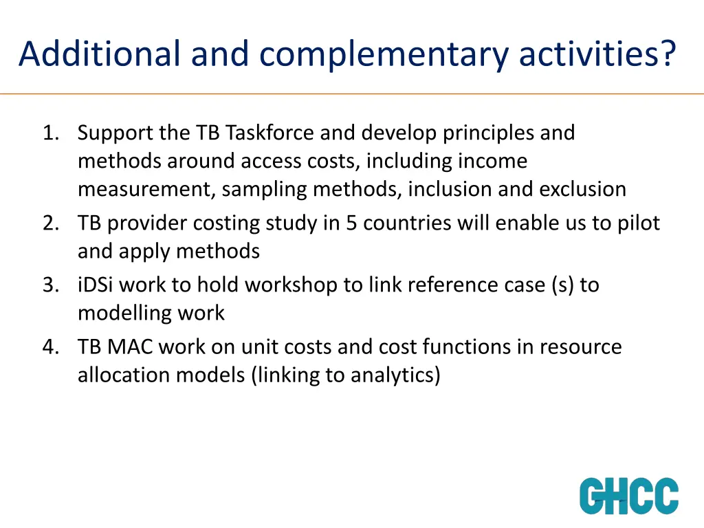 additional and complementary activities
