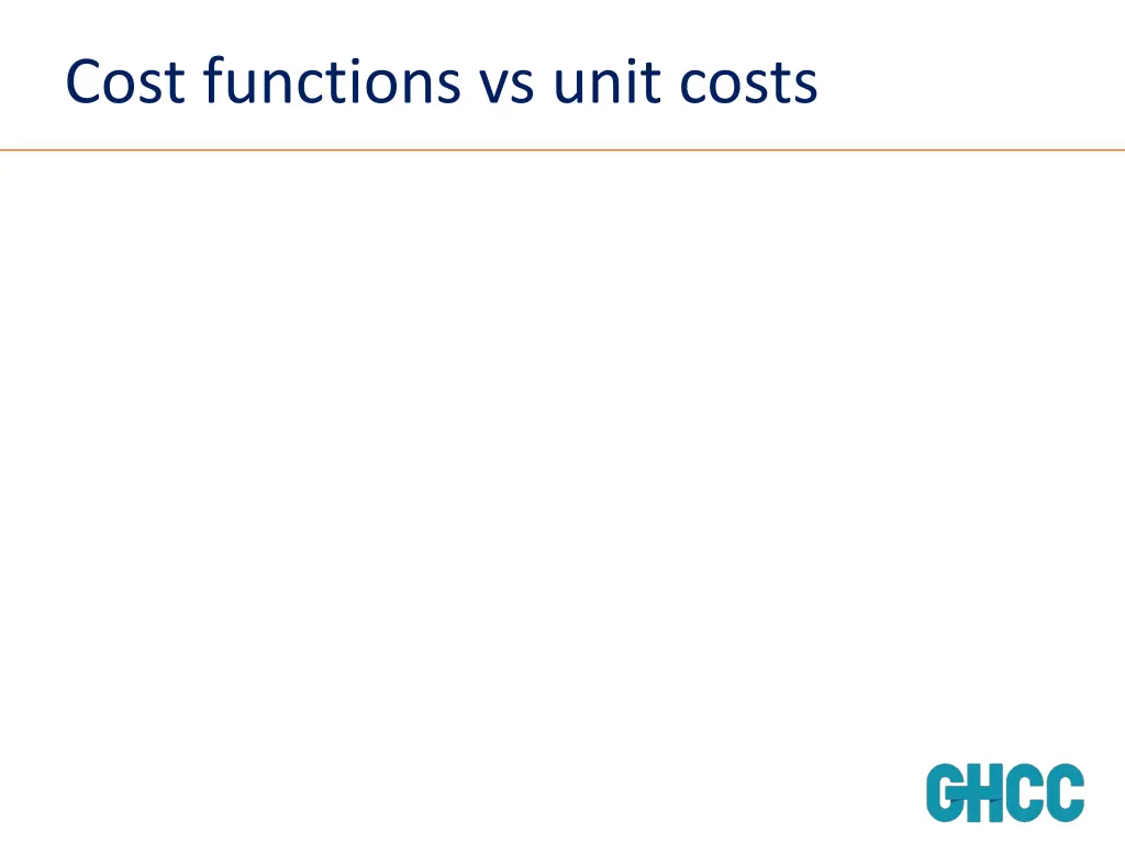 cost functions vs unit costs