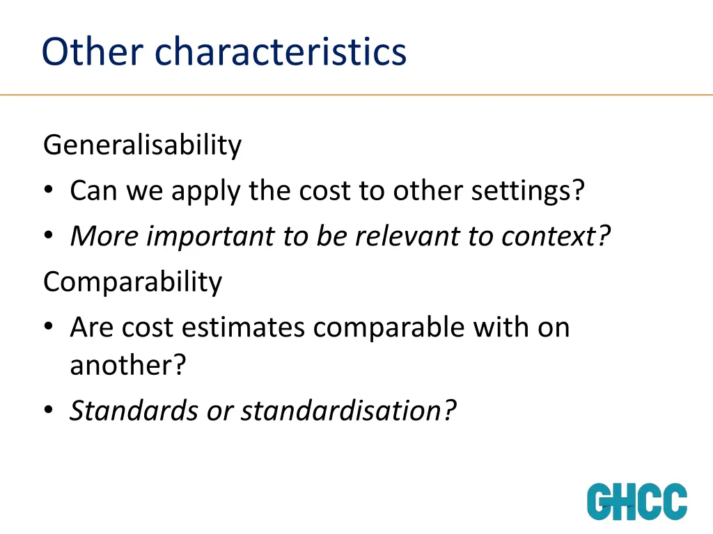 other characteristics