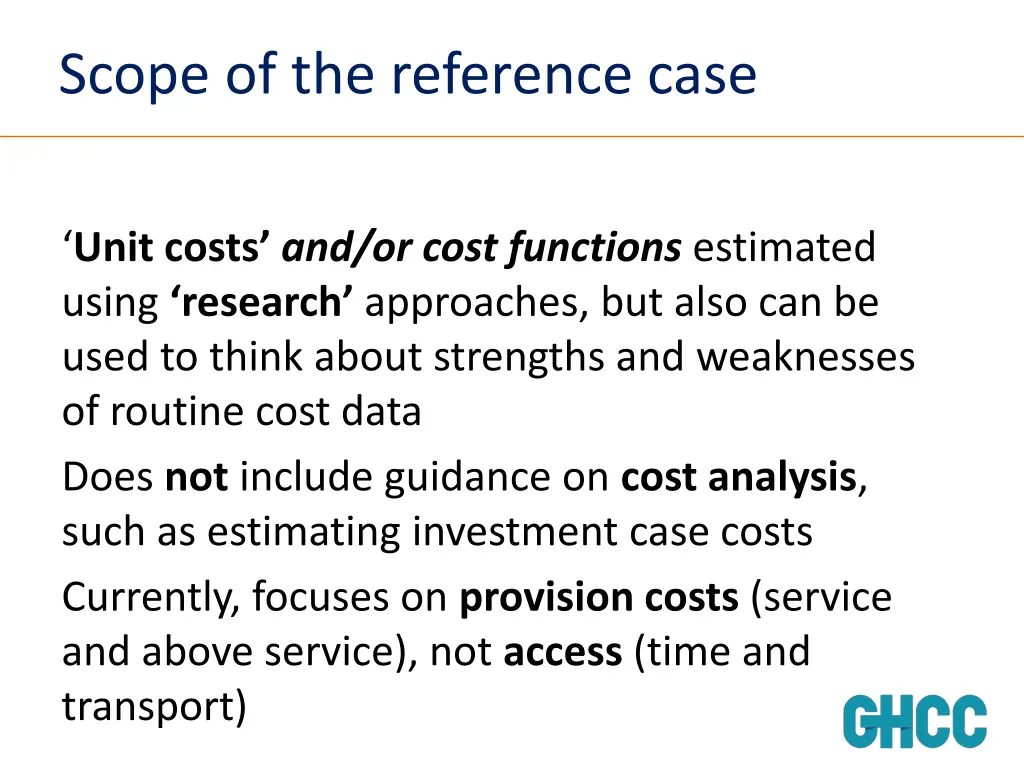 scope of the reference case