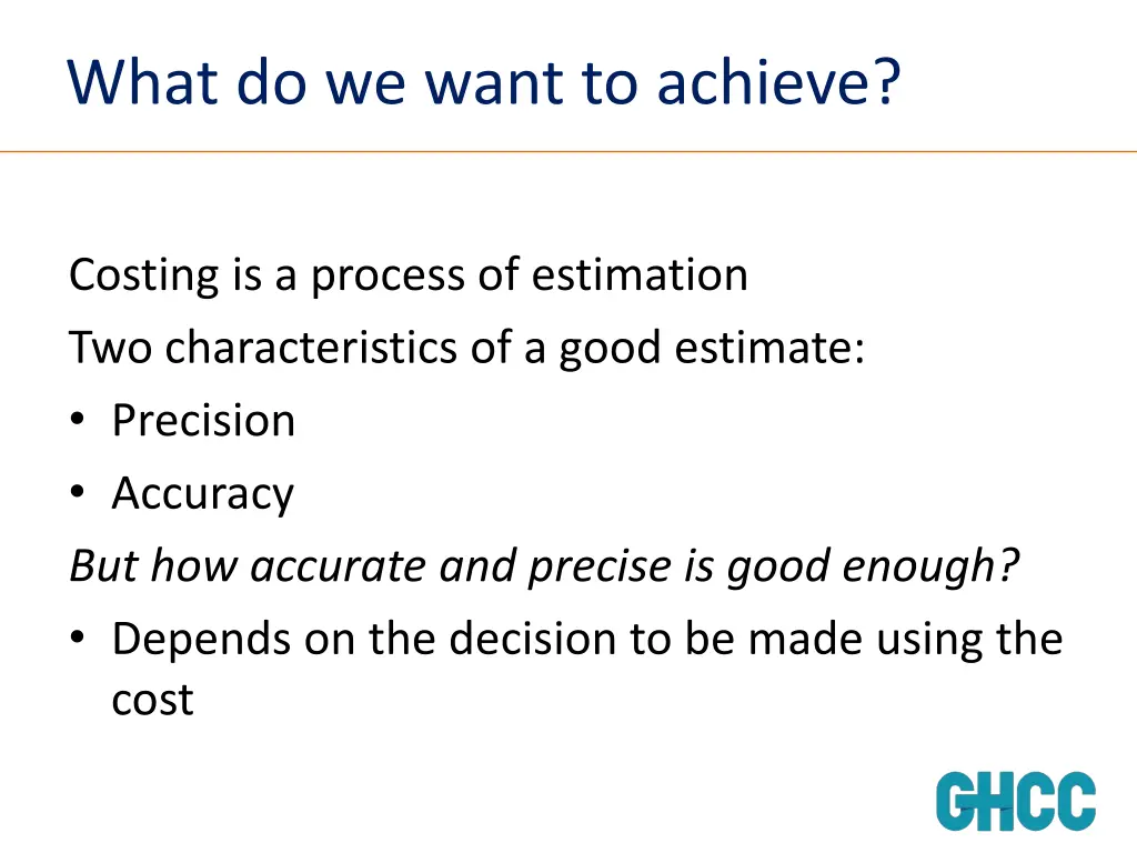 what do we want to achieve 1