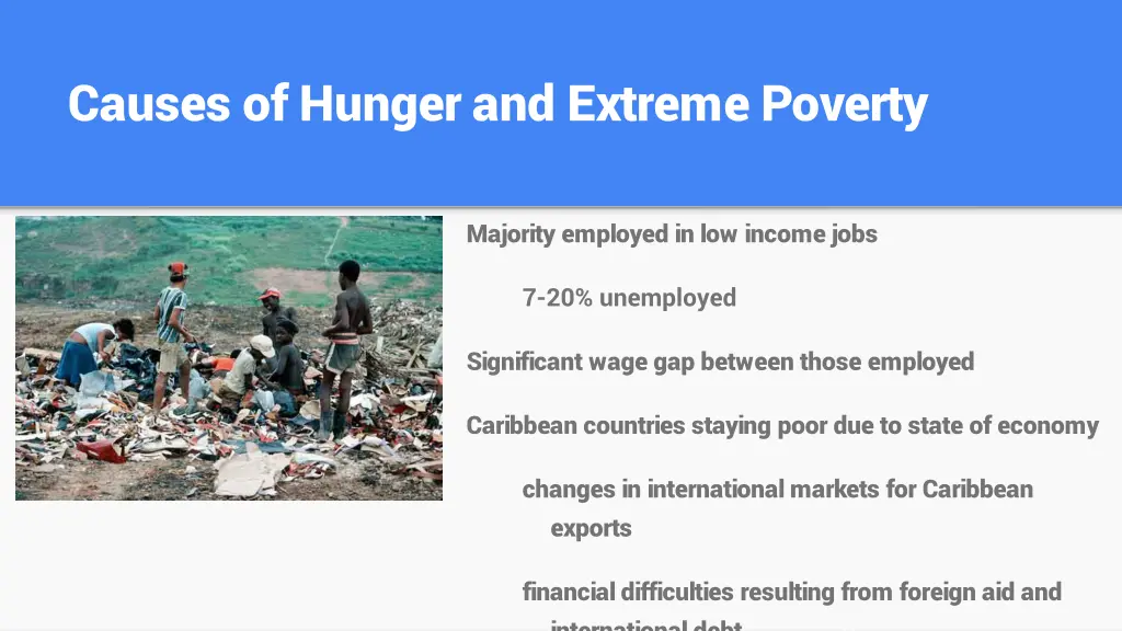 causes of hunger and extreme poverty