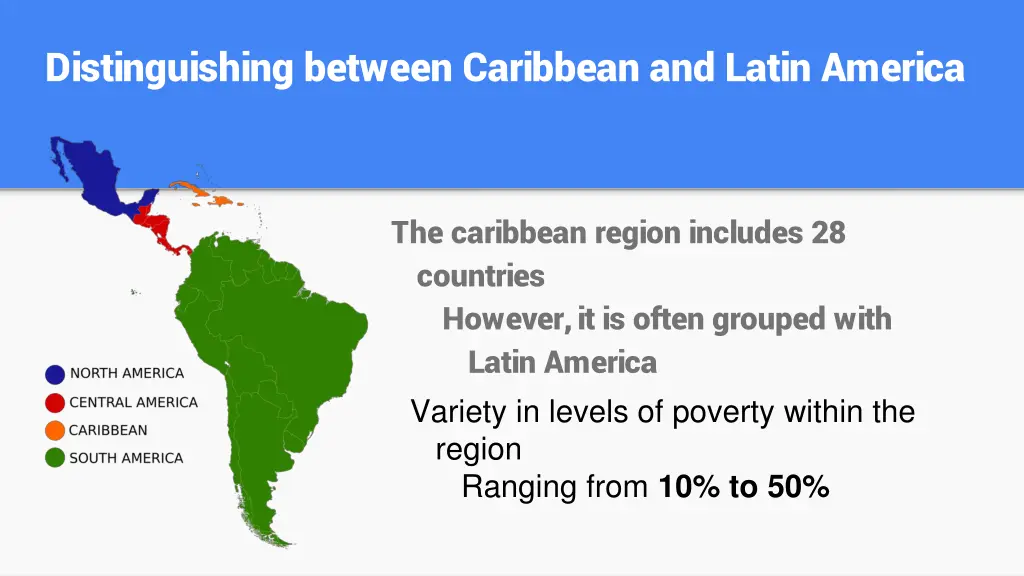 distinguishing between caribbean and latin america